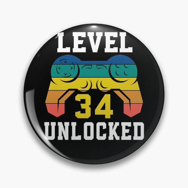 Item preview, Level 34 Unlocked, Video Game 34th Gamer Birthday designed and sold by Fabvity.