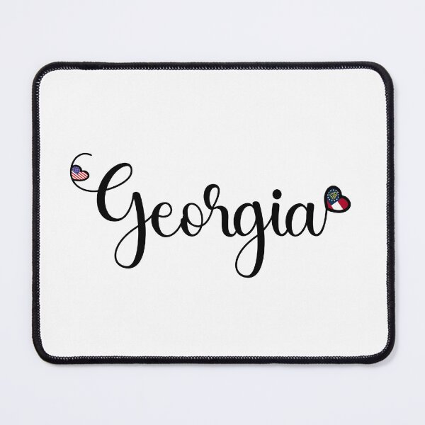 Item preview, I Love Georgia - Georgia Script With Heart Shaped Flags designed and sold by molamode.