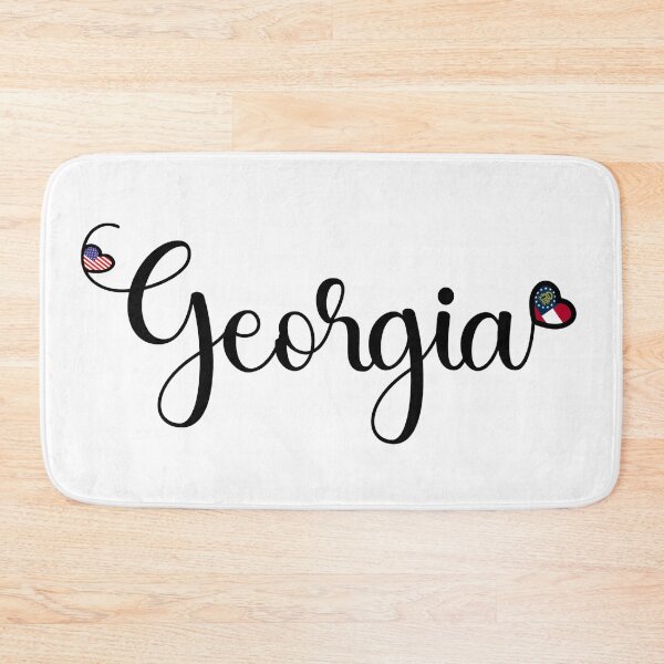 Item preview, I Love Georgia - Georgia Script With Heart Shaped Flags designed and sold by molamode.