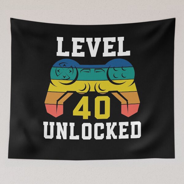 Item preview, Level 40 Unlocked, Video Game 40th Gamer Birthday designed and sold by Fabvity.