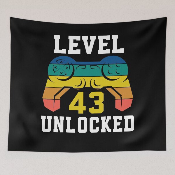 Item preview, Level 43 Unlocked, Video Game 43rd Gamer Birthday designed and sold by Fabvity.