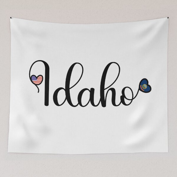 Item preview, I Love Idaho - Idaho Script With Heart Shaped Flags designed and sold by molamode.