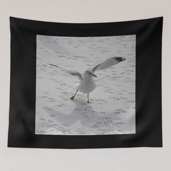 Item preview, Seagull on Snow Covered Pond in the Winter designed and sold by JariHawk.