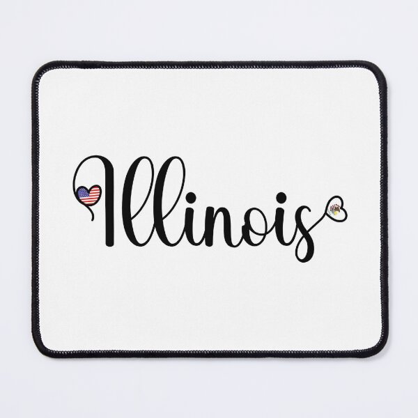 Item preview, I Love Illinois - Illinois Script With Heart Shaped Flags designed and sold by molamode.