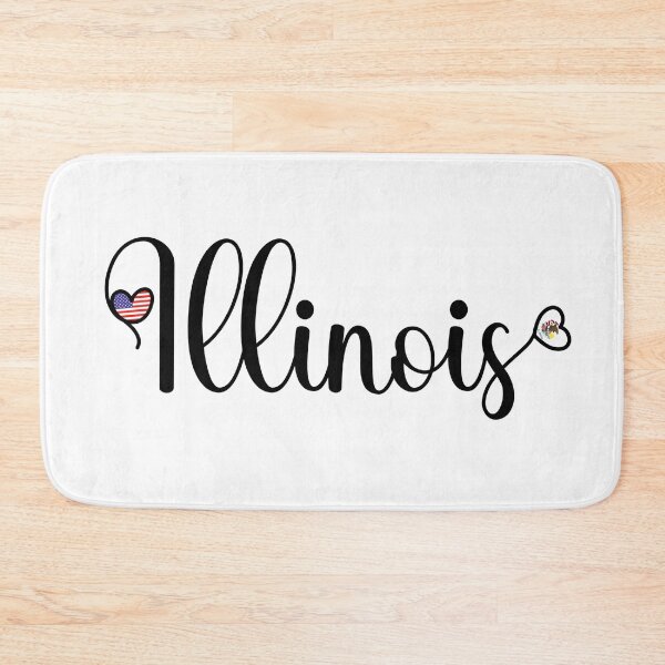 Item preview, I Love Illinois - Illinois Script With Heart Shaped Flags designed and sold by molamode.