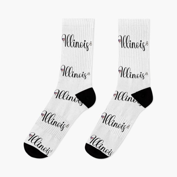 Item preview, I Love Illinois - Illinois Script With Heart Shaped Flags designed and sold by molamode.