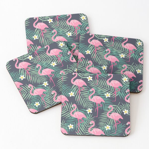 Item preview, Flamingo Tropical White Flowers designed and sold by AlysaWithArt.