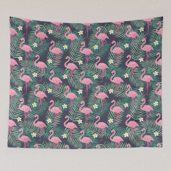 Item preview, Flamingo Tropical White Flowers designed and sold by AlysaWithArt.