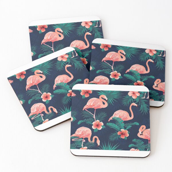 Item preview, Flamingo Hibiscus Tropical Leaves designed and sold by AlysaWithArt.