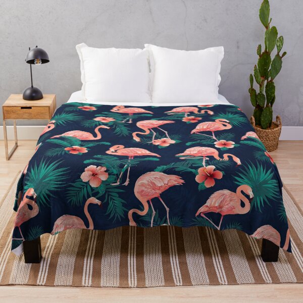 Item preview, Flamingo Hibiscus Tropical Leaves designed and sold by AlysaWithArt.