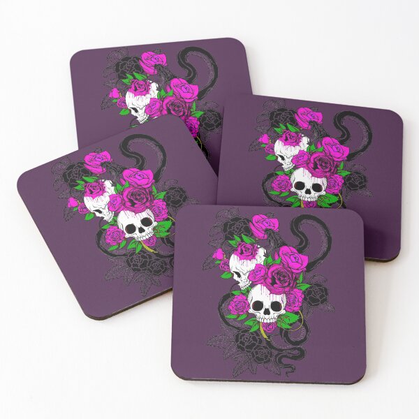 Item preview,  Skulls with Flowers and Snake designed and sold by Gothic Fantasy.