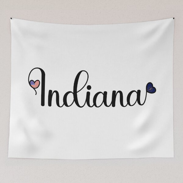 Item preview, I Love Indiana - Indiana Script With Heart Shaped Flags designed and sold by molamode.