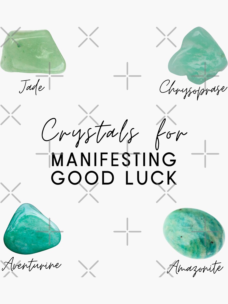 "Crystals for Manifesting Good Luck" Sticker for Sale by mooneko