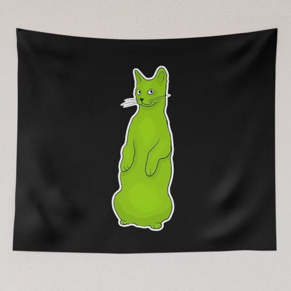 Item preview, Green Cat Standing Up designed and sold by wildjellybeans.