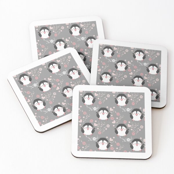 Item preview, Penguin Floral On Grey designed and sold by AlysaWithArt.