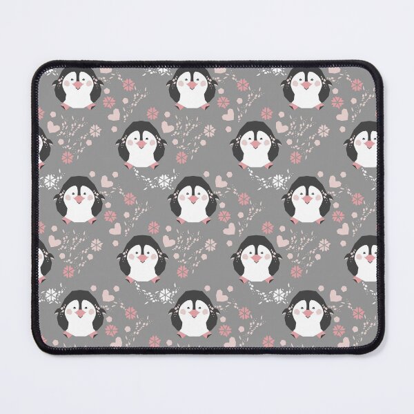 Item preview, Penguin Floral On Grey designed and sold by AlysaWithArt.