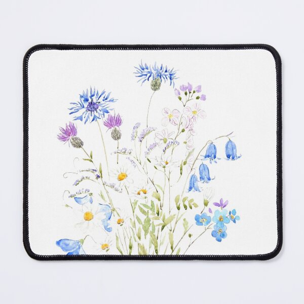 Item preview, hand painted blue white and purple wildflower 2020 designed and sold by ColorandColor.