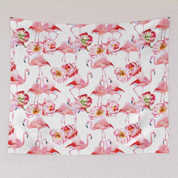 Item preview, Watercolor Flamingo Flower designed and sold by JaskolArt.