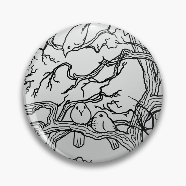 Item preview, Birds in Trees (Outlines on light grey) designed and sold by Vincent Briggs.