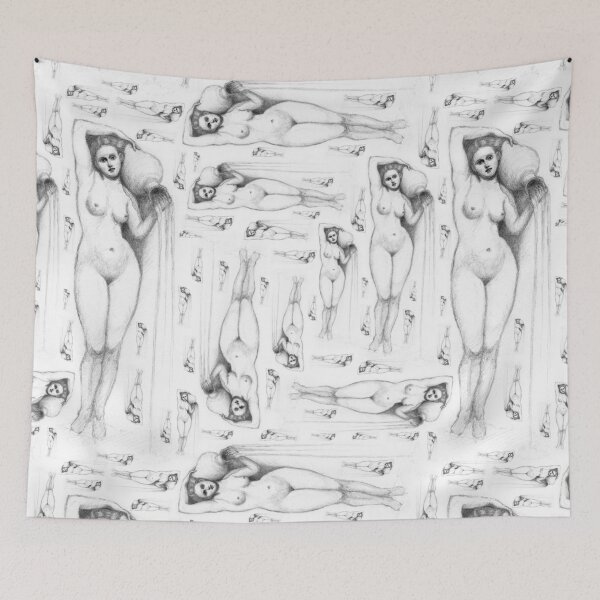 Item preview, Ingres Graphite Drawing (Black and White Pattern Design) designed and sold by ipoxstudios.