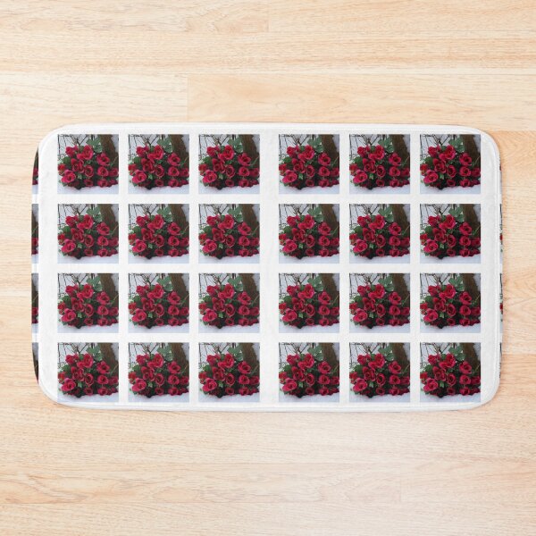 Item preview, Red Rose Bouquet Collage on Snow in the Winter designed and sold by JariHawk.
