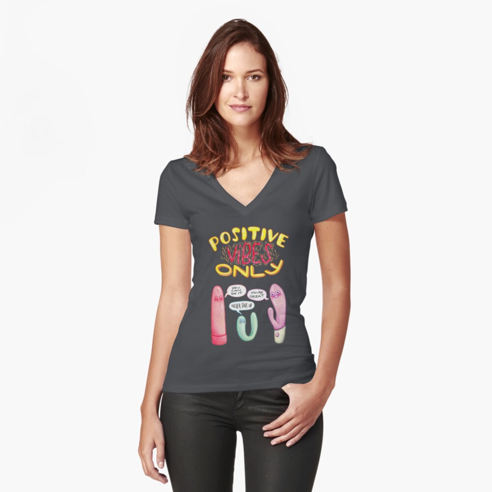 Item preview, Fitted V-Neck T-Shirt designed and sold by StephVonAwesome.