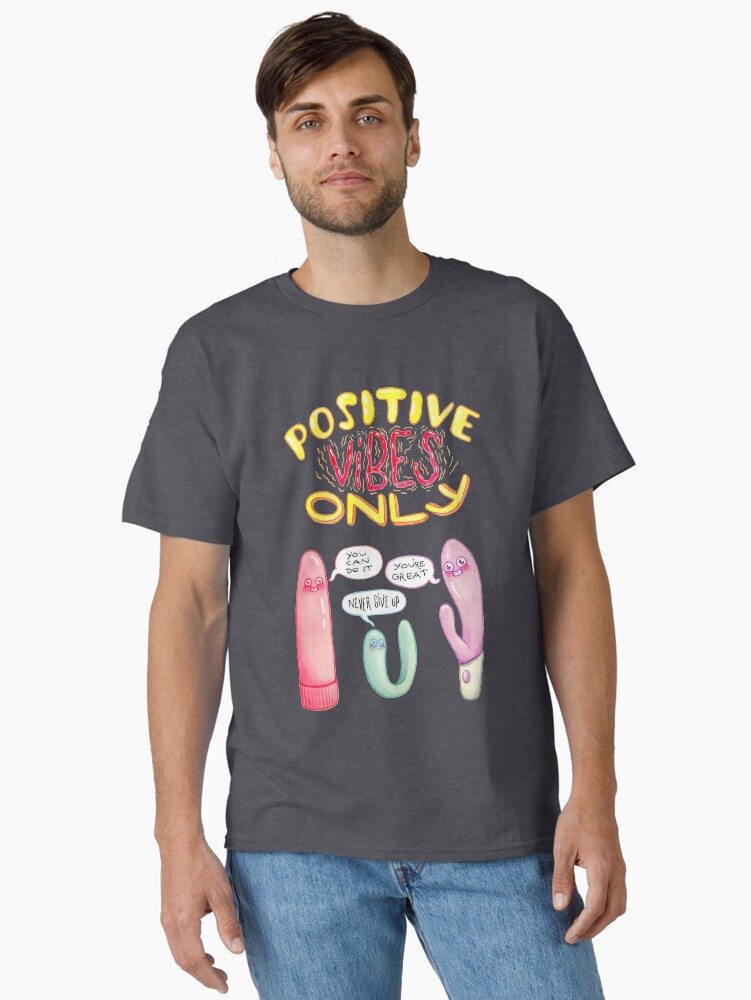 Thumbnail 2 of 7, Classic T-Shirt, Positive Vibes Only designed and sold by StephVonAwesome.