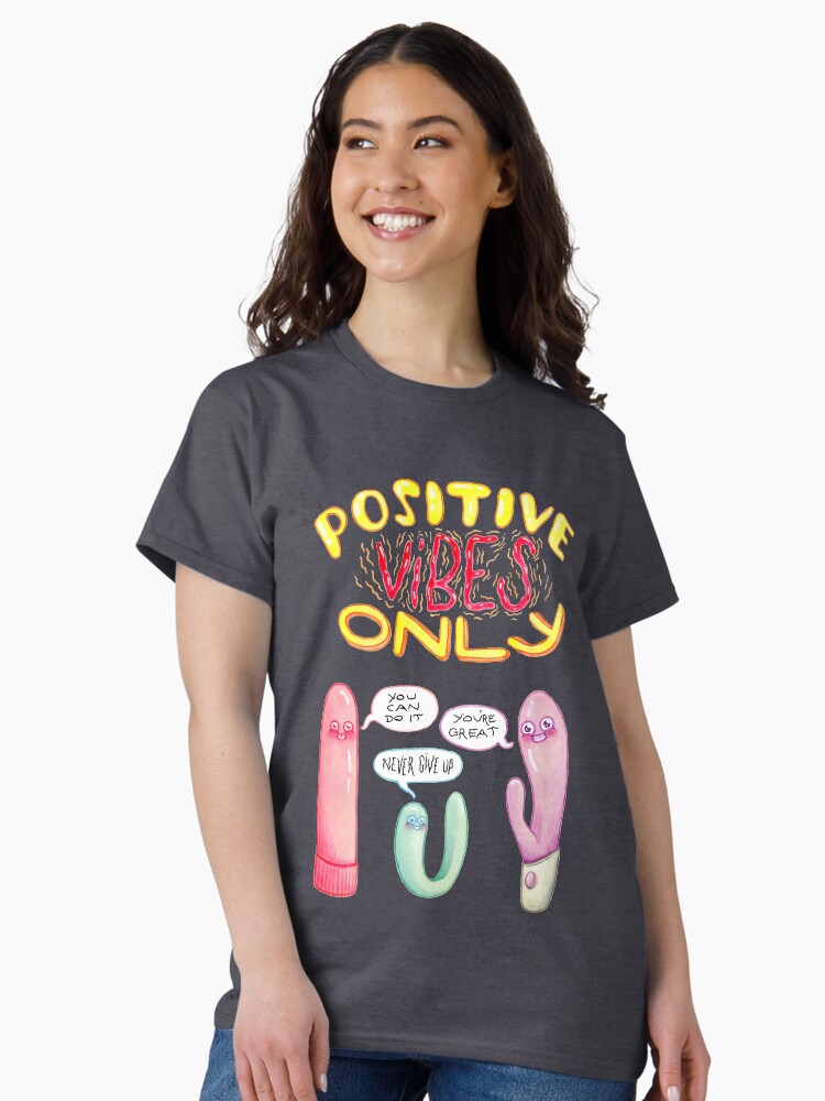 Thumbnail 1 of 7, Classic T-Shirt, Positive Vibes Only designed and sold by StephVonAwesome.