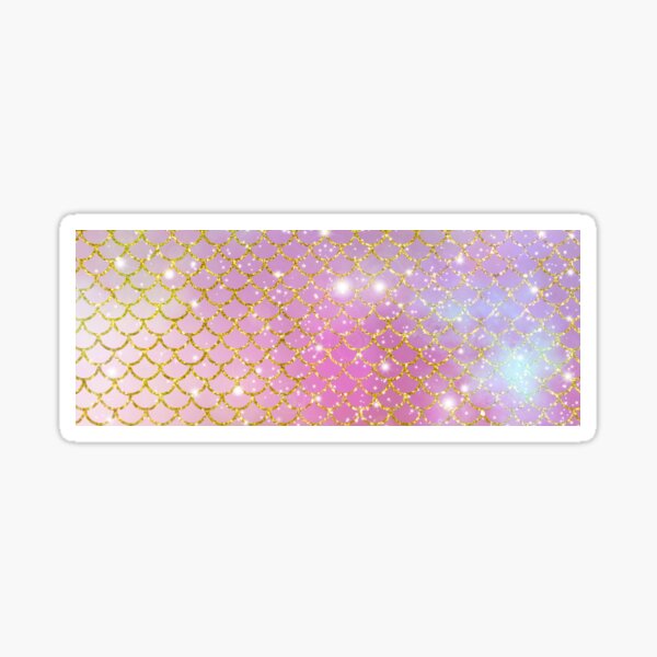 Rainbow Ombre Mermaid Tail Scales Glitter Sparkle Sticker