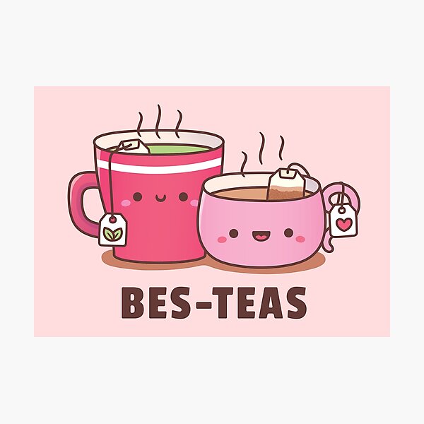 kawaii tea, cute tea, cup of tea, you're tea-riffic, happy tea Art Print by  Sewkidding