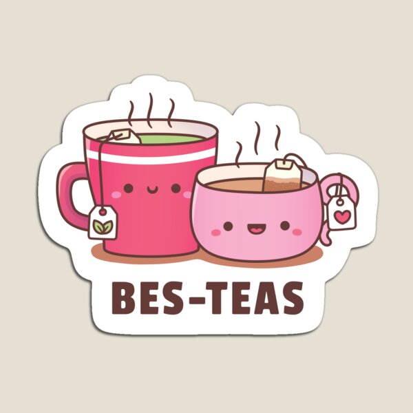 Cute Teacup and Teapot Bes Teas Besties Tea Pun - Bestie - Magnet