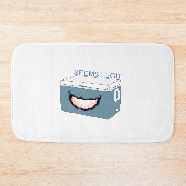 Item preview, Seems Legit Blue Beer Cooler with Mimic Teeth designed and sold by Tiffany Munro.