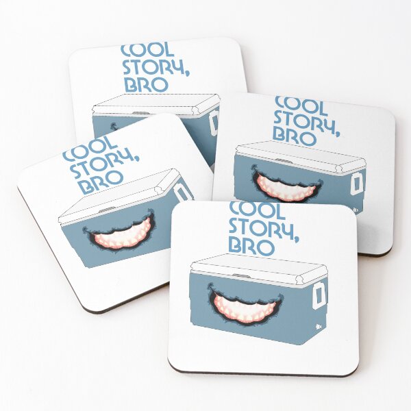 Item preview, Cool Story Bro Blue Beer Cooler with Mimic Teeth designed and sold by Tiffany Munro.