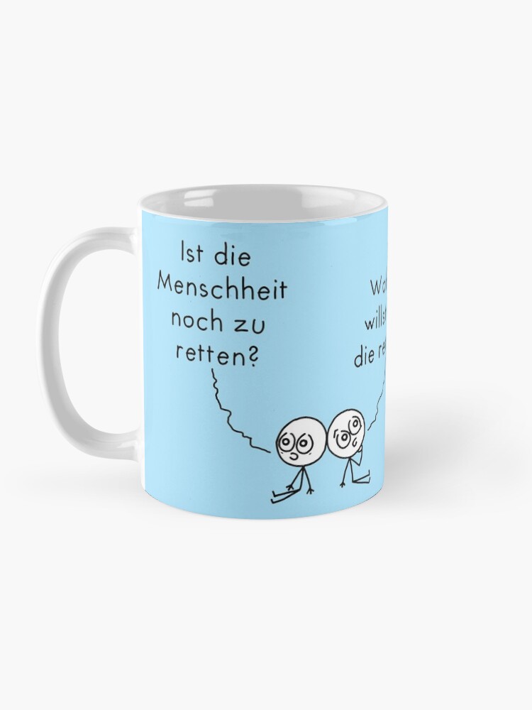 Thumbnail 3 von 6, Kaffeebecher, Menschheit-retten-Tasse (blau) designt und verkauft von islieb.
