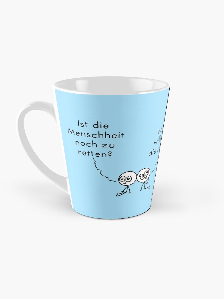 Thumbnail 3 von 4, Kaffeebecher, Menschheit-retten-Tasse (blau) designt und verkauft von islieb.