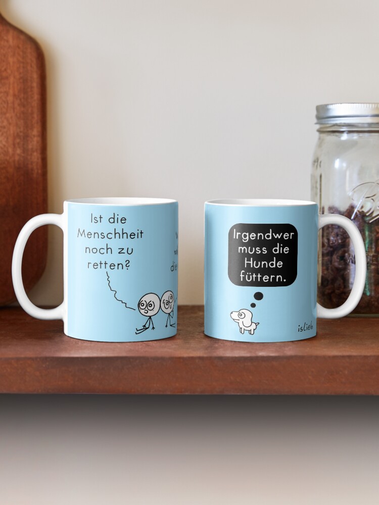 Thumbnail 2 von 6, Kaffeebecher, Menschheit-retten-Tasse (blau) designt und verkauft von islieb.