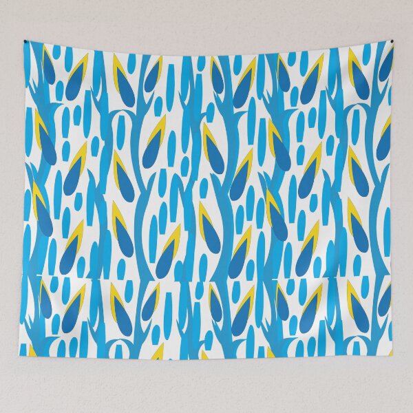 Item preview, Abstract Blue Nature Artwork, Abstract Blue Tree Branch Artwork, Blue Nature Art designed and sold by Nisha Prabhu.