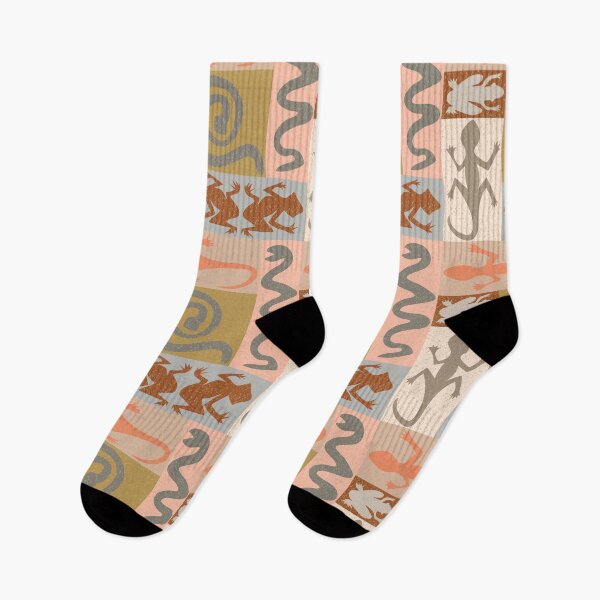 Item preview, Quirky amphibian petroglyph, lizards, frogs, snakes, southwest desert glow designed and sold by cleolovescolor.