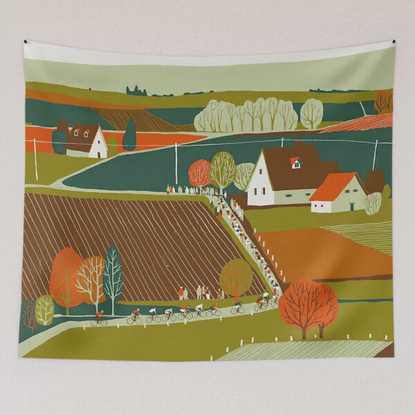 Item preview, Cycling Landscape Retro Color designed and sold by AlyssoCharm.