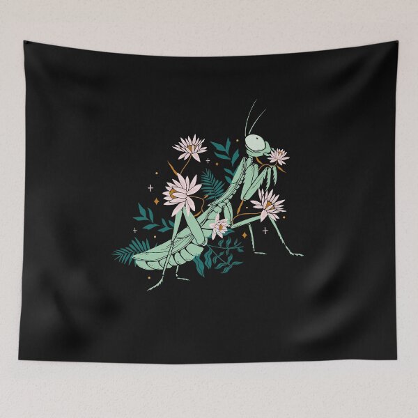 Item preview, Praying mantis with flowers designed and sold by DerSenat.