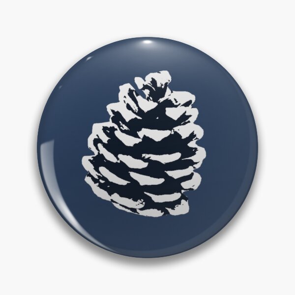 Item preview, Christmas snowy pinecone on blue background designed and sold by by-jwp.