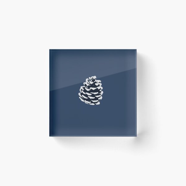 Item preview, Christmas snowy pinecone on blue background designed and sold by by-jwp.