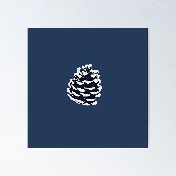 Item preview, Christmas snowy pinecone on blue background designed and sold by by-jwp.