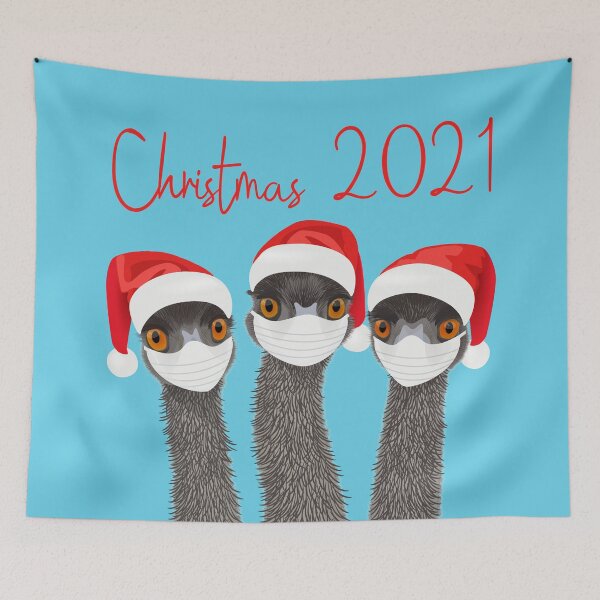 Item preview, Face mask emu birds Christmas 2021  designed and sold by Tefra.