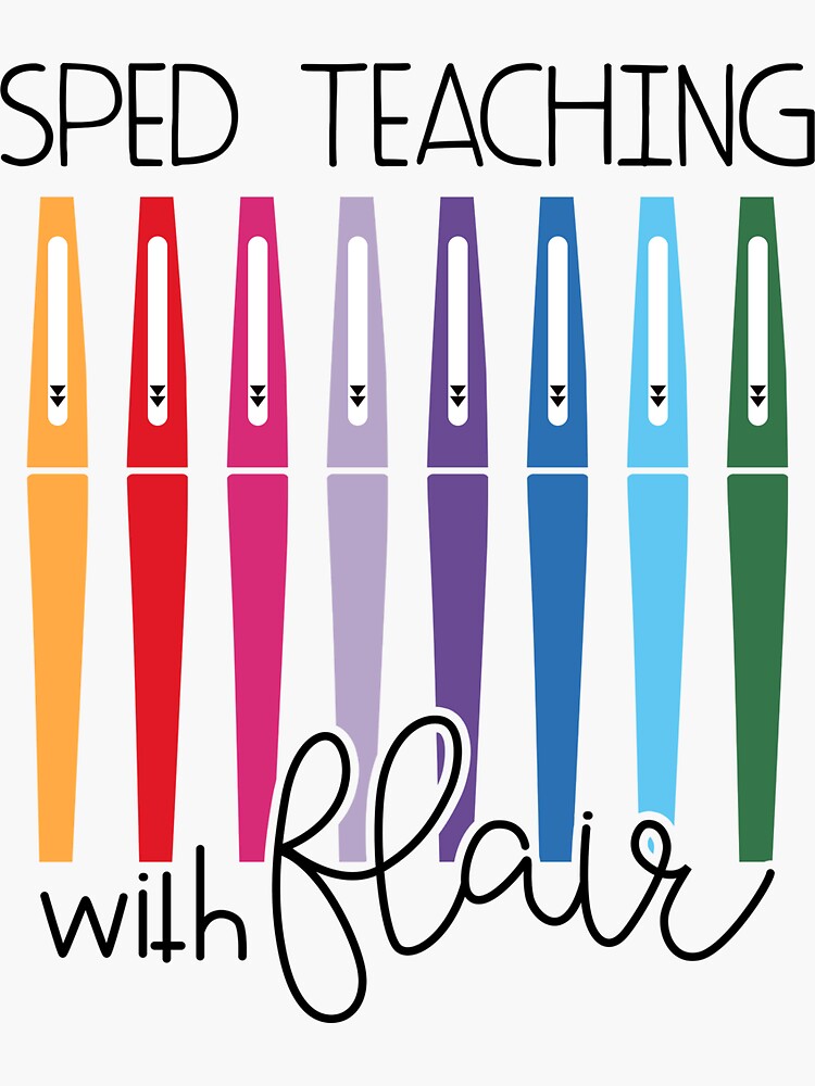 Flair Pens - Teach the Rainbow Sticker for Sale by schoolpsychlife