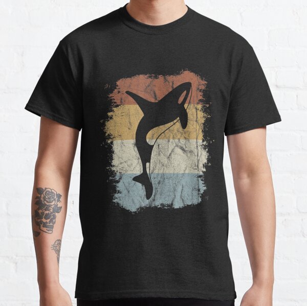 Fancy Retro Orca Silhouette Vintage Killer Whale Art Classic T-Shirt