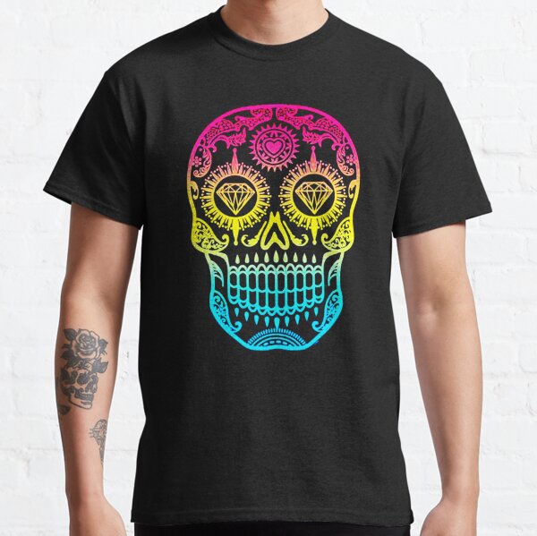 Rhinestone Sugar Skull Shirt/ Native American Headdress Skull Dia