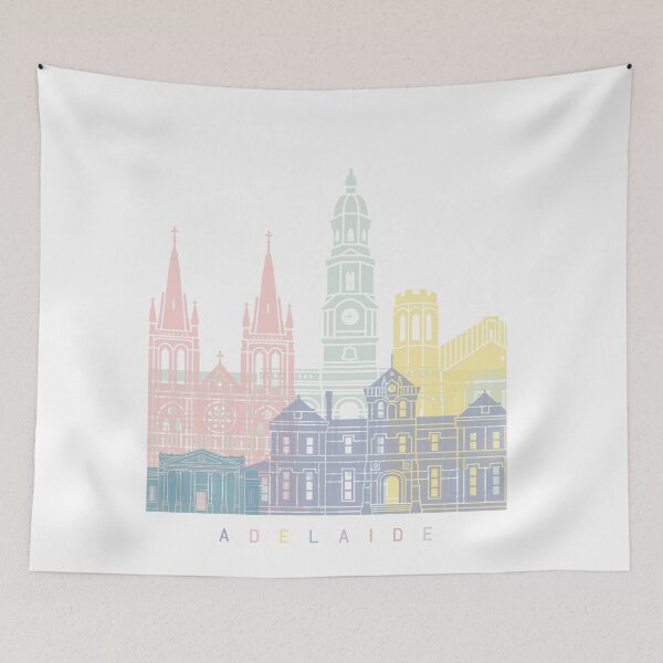 Item preview, ADELAIDE SKYLINE POSTER PASTEL designed and sold by paulrommer.