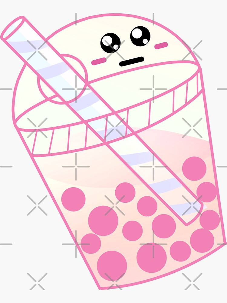 "STRAWBERRY KAWAII BOBA 2" Sticker for Sale by FuzzyWuffy Redbubble