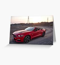 Ford Mustang convertible UAE mountains Greeting Card